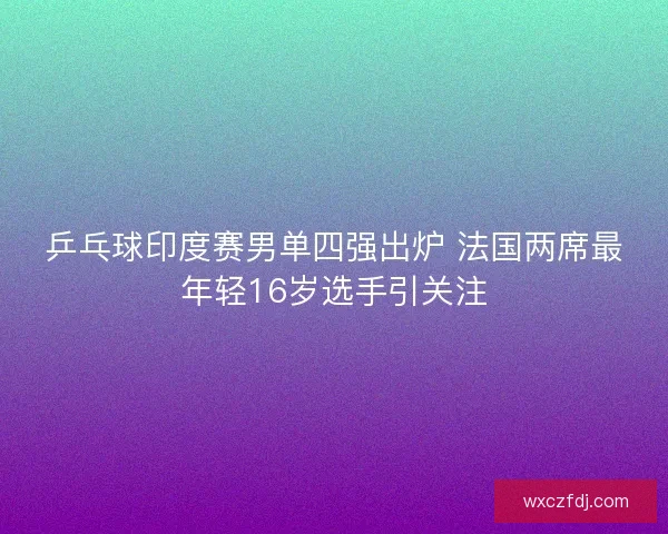 乒乓球印度赛男单四强出炉 法国两席最年轻16岁选手引关注 乒乓球印度赛男单四强出炉 法国两席最年轻16岁选手引关注